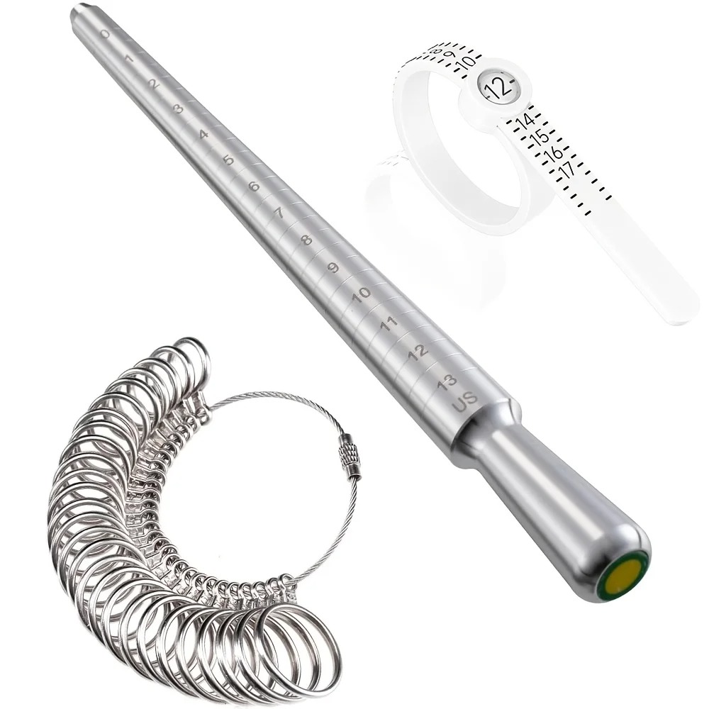 Ring Sizer Measuring Tool Mandrel Set - 3개 세트 미국 사이즈 반지 사이즈