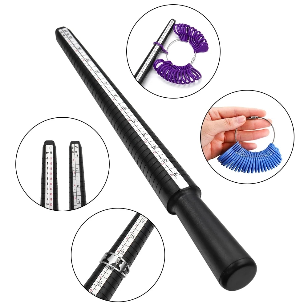 Ring Sizer Measuring Tool Mandrel Set - 전문 보석 도구 링 게이지 맨드릴