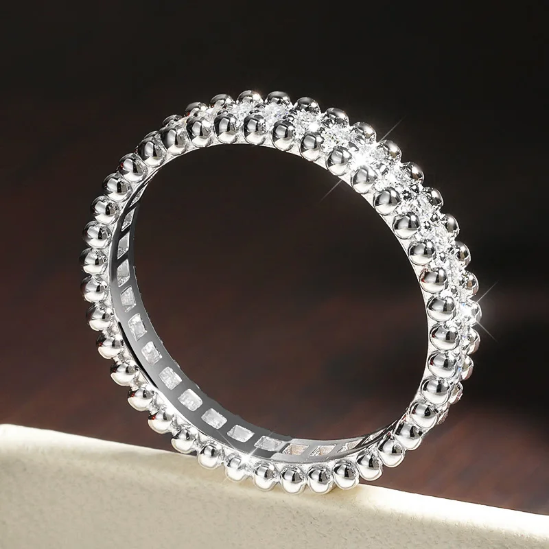Moissanite Eternity Band Ring Stackable - FCGJHW D VVS1 모이사나이트 반지, 여성용,