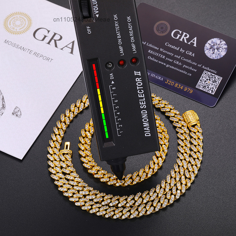 Moissanite Cuban Link Chain Iced Out - 저렴한 8mm 가격 1줄 VVS 모이사나이트