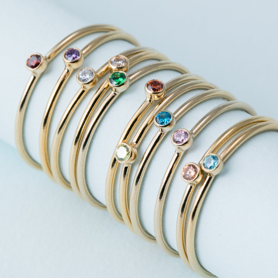 Lab Grown Diamond Ring 14K Gold - 탄생석 반지, 14K 금 도금 너클