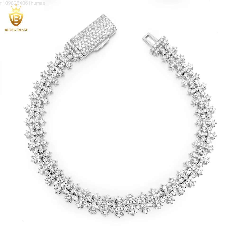 Moissanite Cuban Link Chain Iced Out - 8.5mm 힙합 쿠바 링크 체인 925
