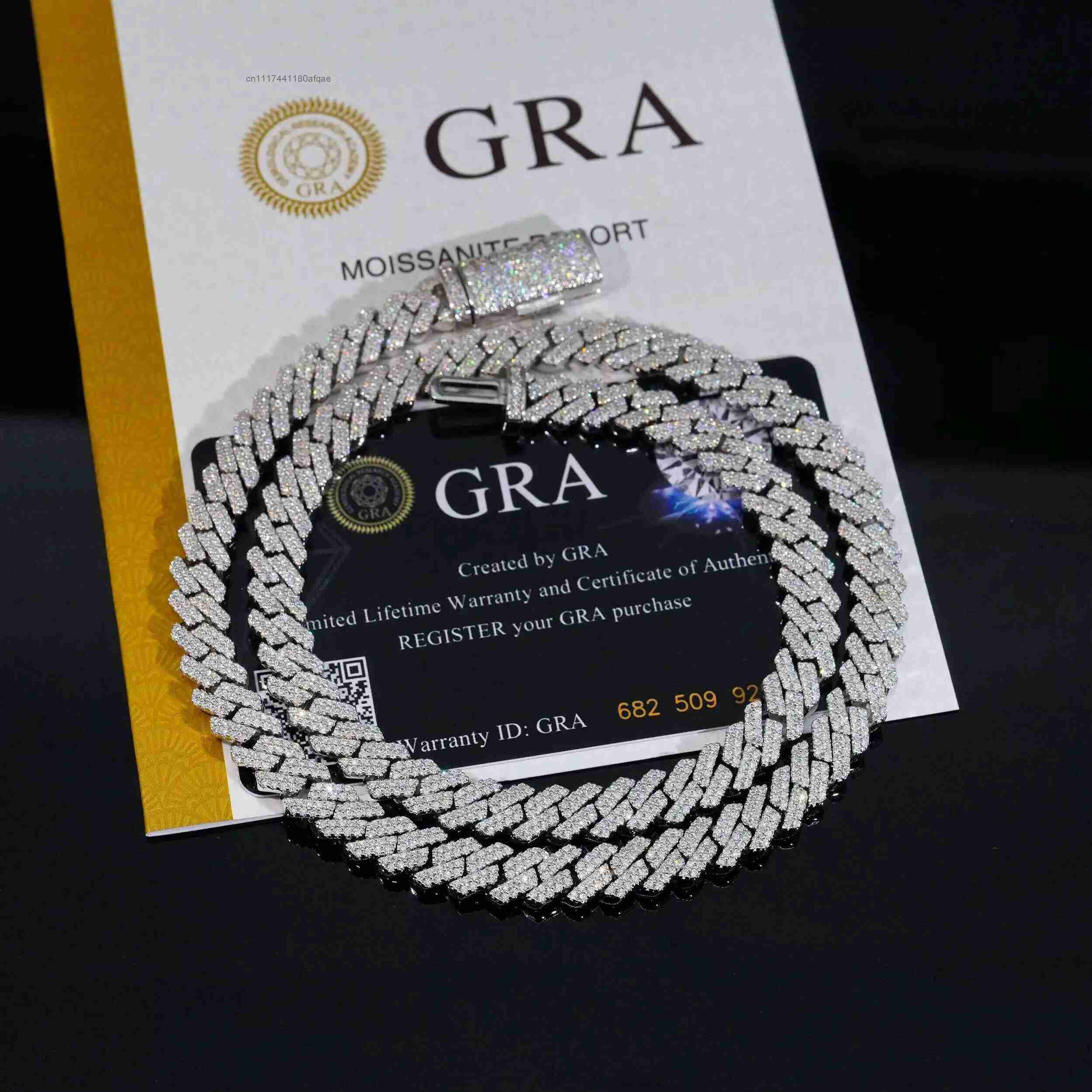 Moissanite Cuban Link Chain Iced Out - 도매가 보석 공장 S925 스털링 실버