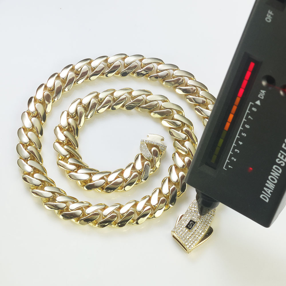 Moissanite Cuban Link Chain Iced Out - ESKEEM 새로운 925 실버 모나코 체인