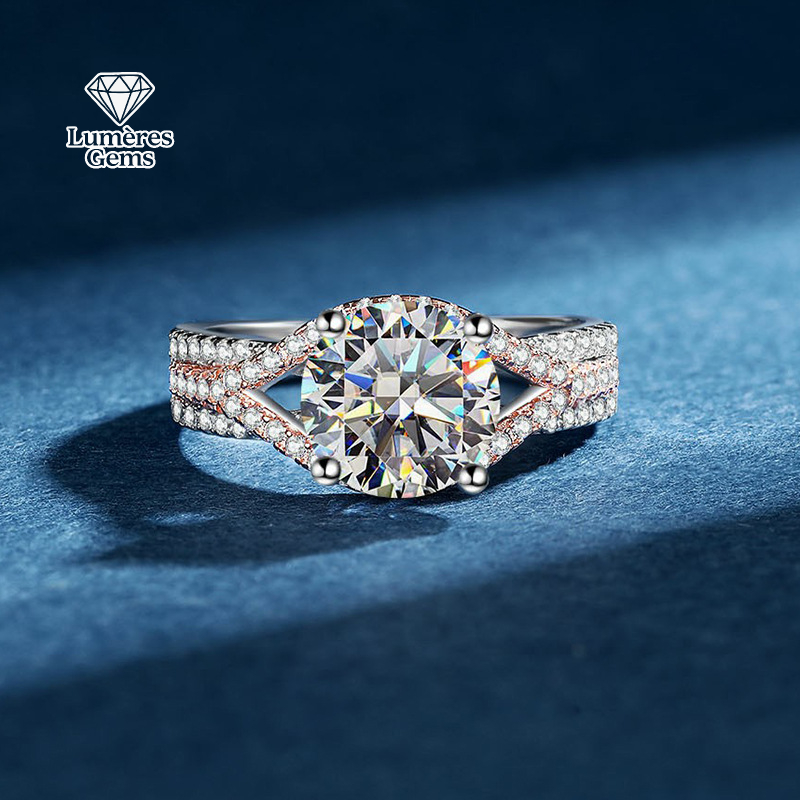 Moissanite Engagement Ring 2 Carat D Vvs1 - 루미에르 보석 A 2캐럿 D색 VVS1