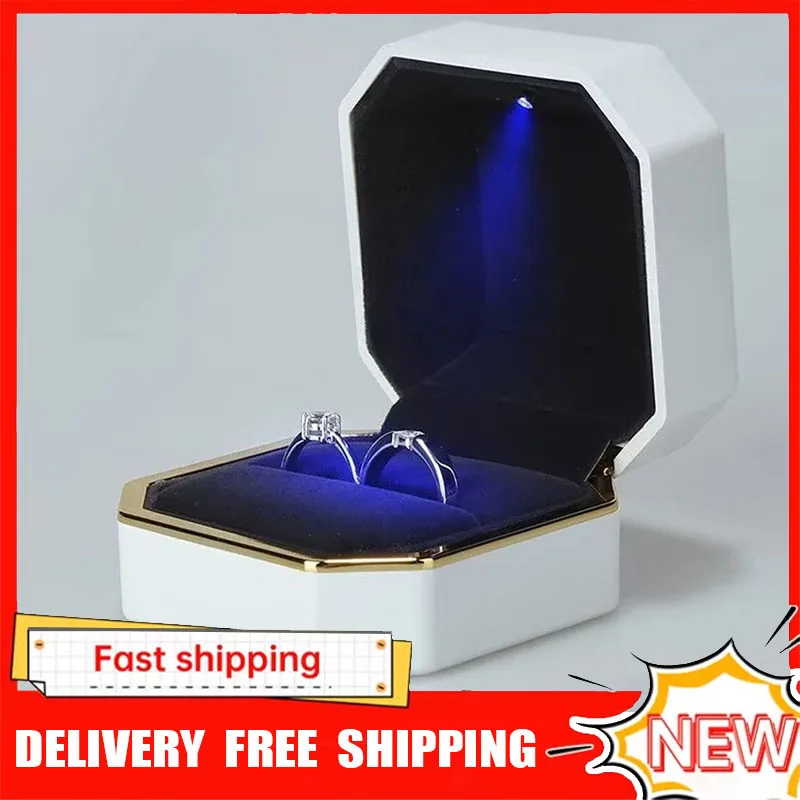 Velvet Ring Box Led Light Proposal - 새로운 1개 고급 반지 상자 사각
