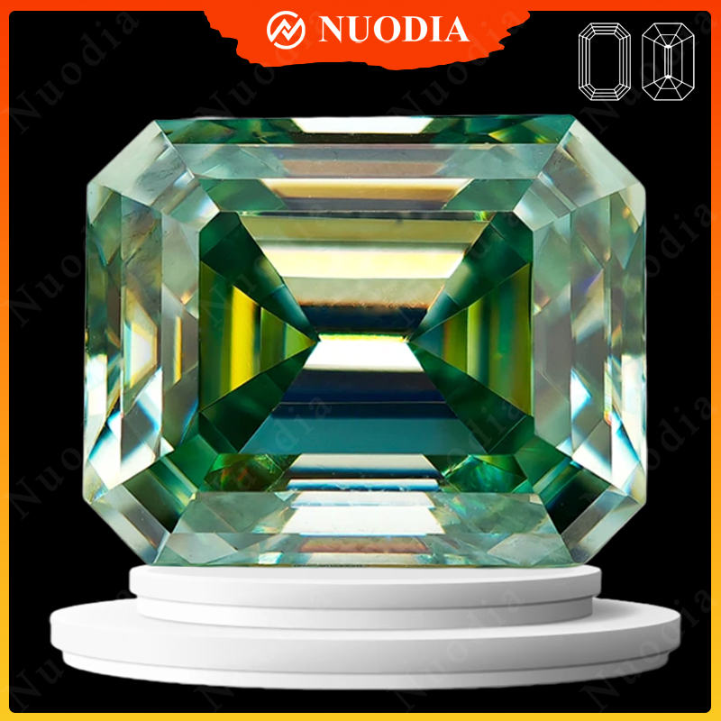 Gra Certificate Loose Moissanite Stone - 내추럴 라이트 그린 모이사나이트 루스 스톤