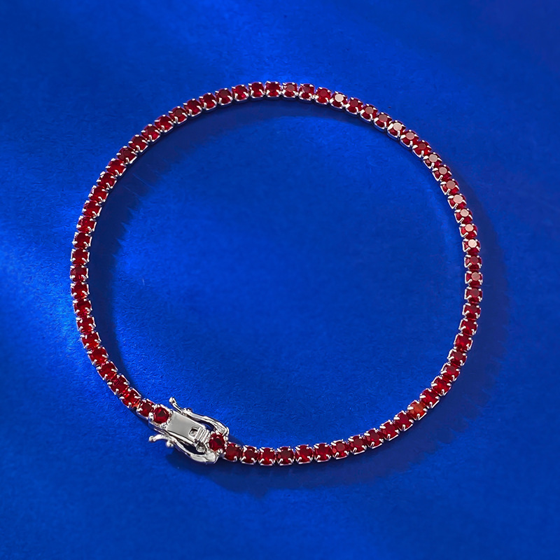Moissanite Tennis Bracelet 925 Sterling - 새로운 S925 실버 Moissanite 팔찌 여성