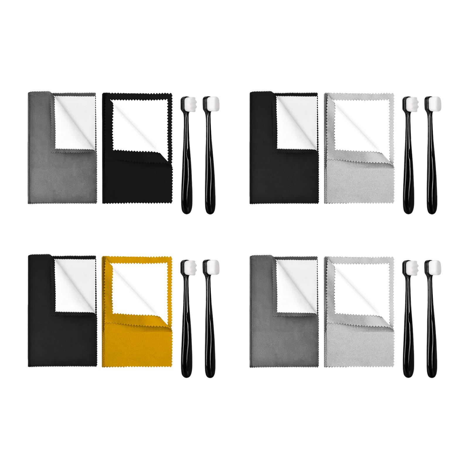 Jewelry Polishing Cloth Silver Cleaner - 2개의 브러시가 포함된 보석 세척 키트