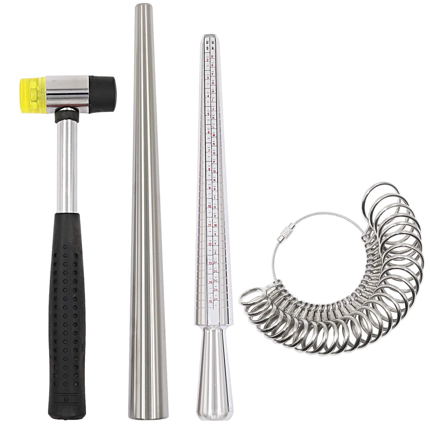 Ring Sizer Measuring Tool Mandrel Set - 금속 링 사이즈 측정 도구 세트: