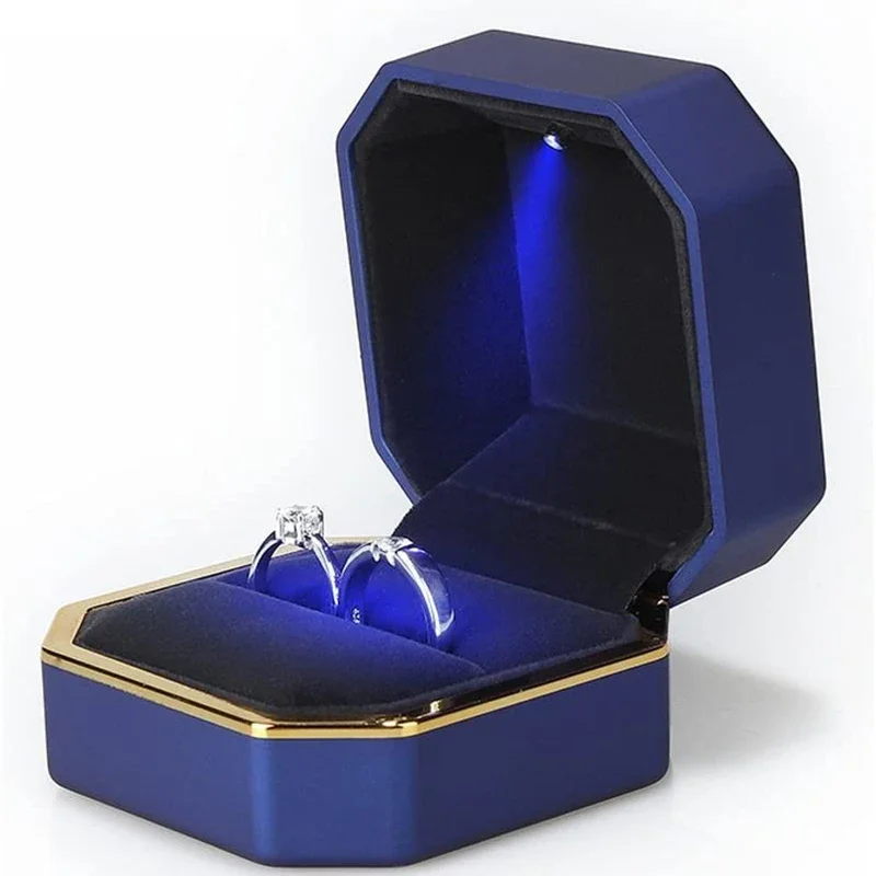 Velvet Ring Box Led Light Proposal - 새로운 1개 반지 상자 웨딩 벨벳