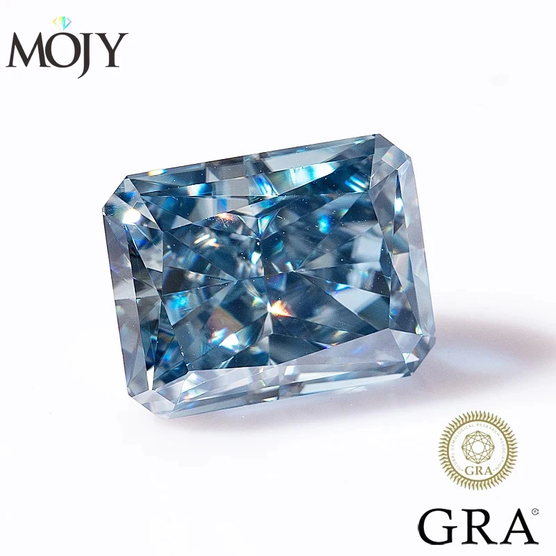 Gra Certificate Loose Moissanite Stone - MOJY 생생한 블루 모이사나이트 루즈 스톤
