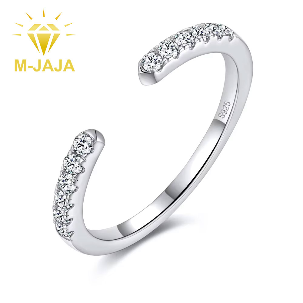 Moissanite Eternity Band Ring Stackable - M-JAJA Stackable Moissanite 오픈 링 여성을위한