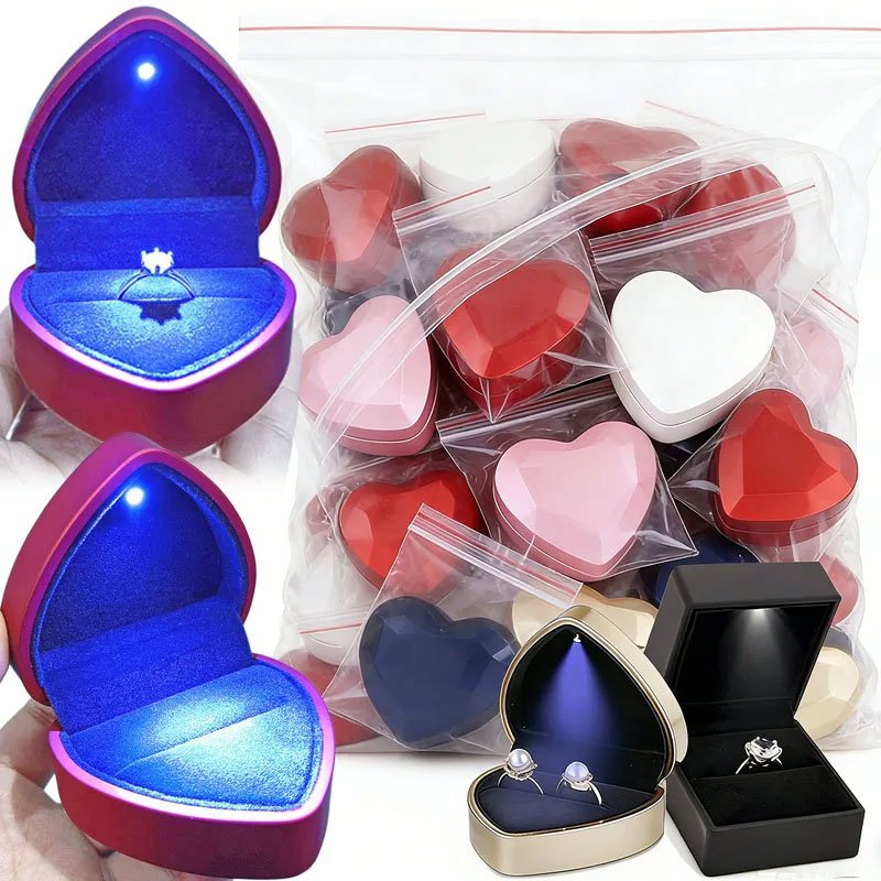 Velvet Ring Box Led Light Proposal - 1 Pcs LED 쥬얼리 반지 상자