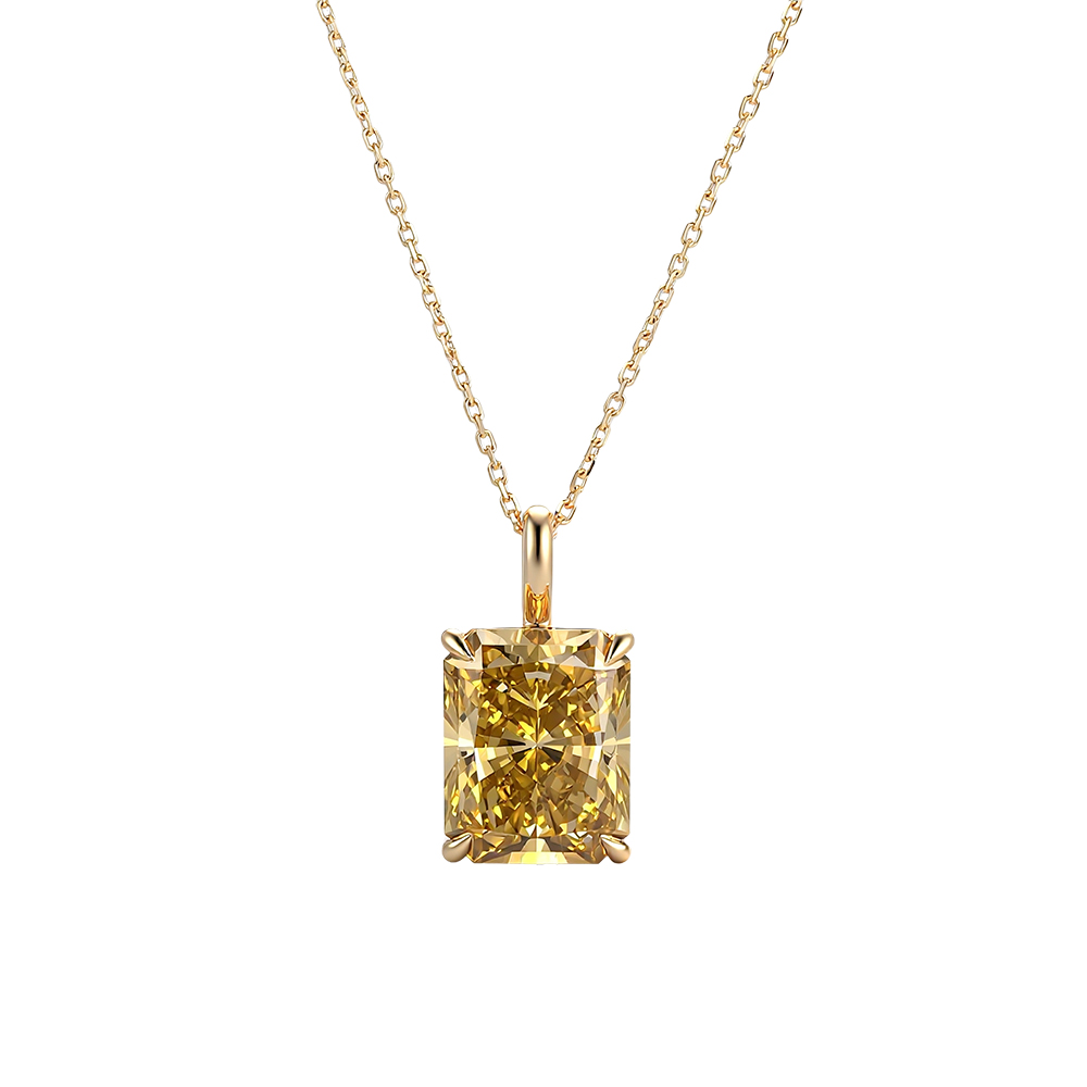Moissanite Pendant Necklace Solitaire - 프로방스 7캐럿 샴페인 모이사나이트 펜던트 여성용