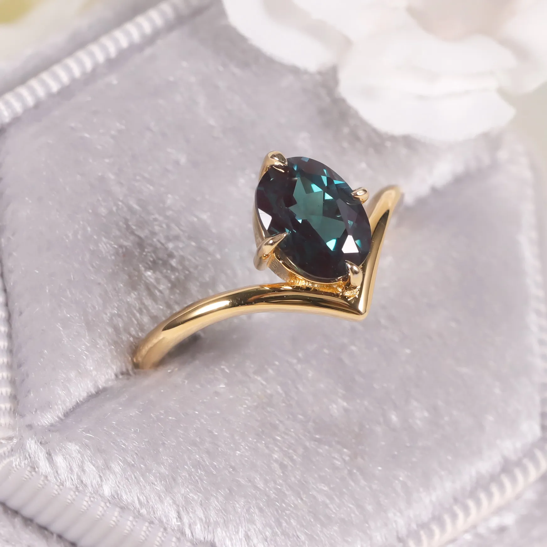 Lab Grown Diamond Ring 14K Gold - 보석 아름다움 14K 금도금 925 스털링