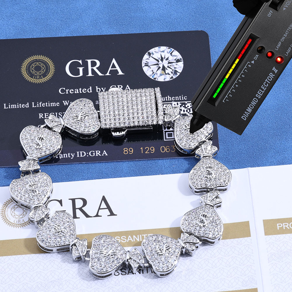 100% 통과 다이아몬드 테스트 모이사나이트 돈 가방, - Moissanite Cuban Link Chain Iced Out 리뷰 및 가격