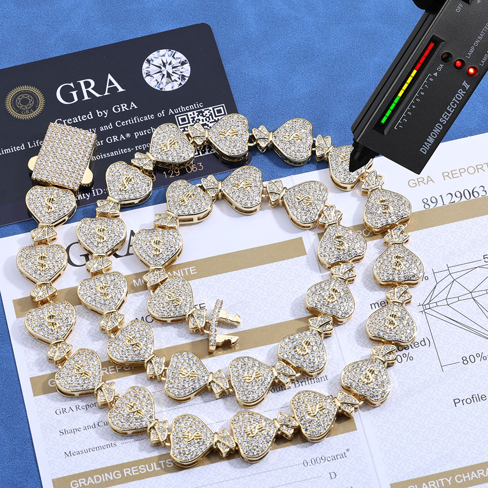 100% 통과 다이아몬드 테스트 모이사나이트 돈 가방, - Moissanite Cuban Link Chain Iced Out 리뷰 및 가격
