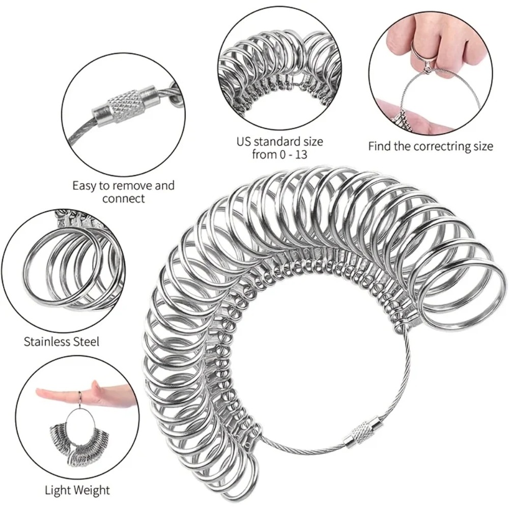 3개 세트 미국 사이즈 반지 사이즈 측정기, 스테인리스 - Ring Sizer Measuring Tool Mandrel Set 리뷰 및 가격