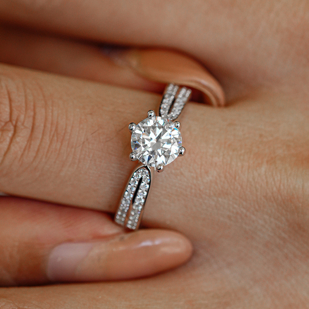 럭셔리 925 실버 0.5/1/2/3캐럿 라운드 모이사 - Moissanite Engagement Ring 2 Carat D Vvs1 리뷰 및 가격