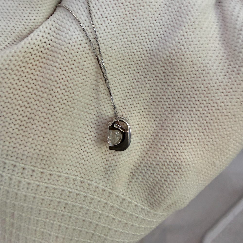 둥근 컷의 1캐럿 모이사나이트 펜던트 목걸이, 925  - Moissanite Pendant Necklace Solitaire 리뷰 및 가격