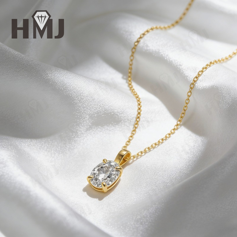 1캐럿/1.5캐럿/2캐럿/3캐럿 오벌 컷 모이사나이트  - Moissanite Pendant Necklace Solitaire 리뷰 및 가격