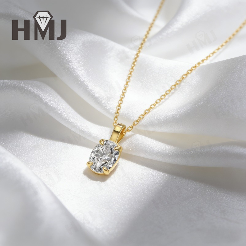 1캐럿/1.5캐럿/2캐럿/3캐럿 오벌 컷 모이사나이트  - Moissanite Pendant Necklace Solitaire 리뷰 및 가격