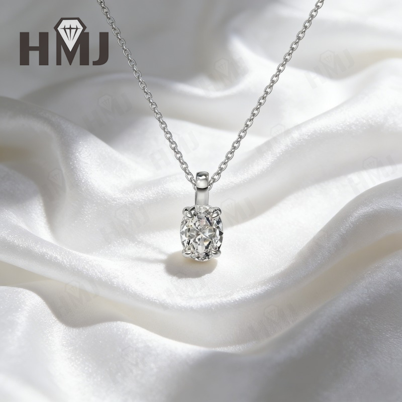 1캐럿/1.5캐럿/2캐럿/3캐럿 오벌 컷 모이사나이트  - Moissanite Pendant Necklace Solitaire 리뷰 및 가격