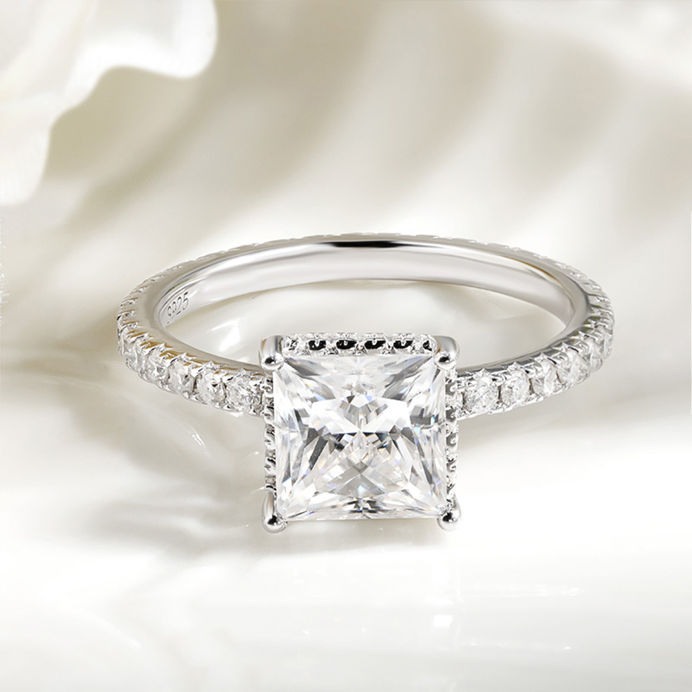 2캐럿 D-VVS1 프린세스 컷 풀 모이사나이트 여성용 - Moissanite Engagement Ring 2 Carat D Vvs1 리뷰 및 가격