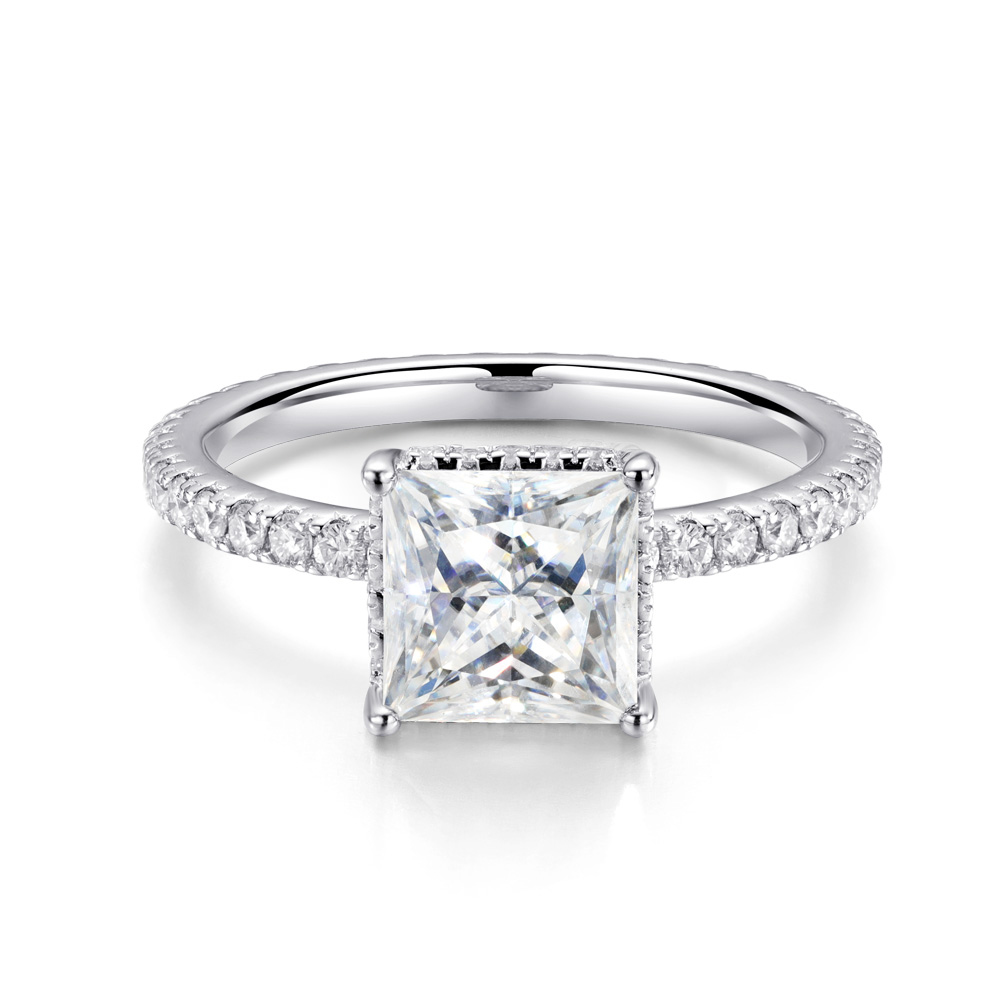 2캐럿 D-VVS1 프린세스 컷 풀 모이사나이트 여성용 - Moissanite Engagement Ring 2 Carat D Vvs1 리뷰 및 가격