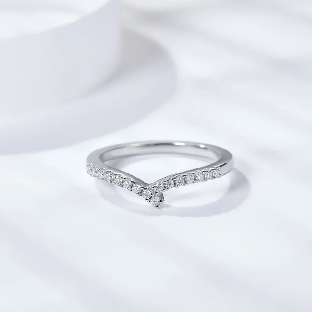 프리티 뷰티 모이사나이트 쉐브론 링 925 실버 V자형 - Moissanite Eternity Band Ring Stackable 리뷰 및 가격