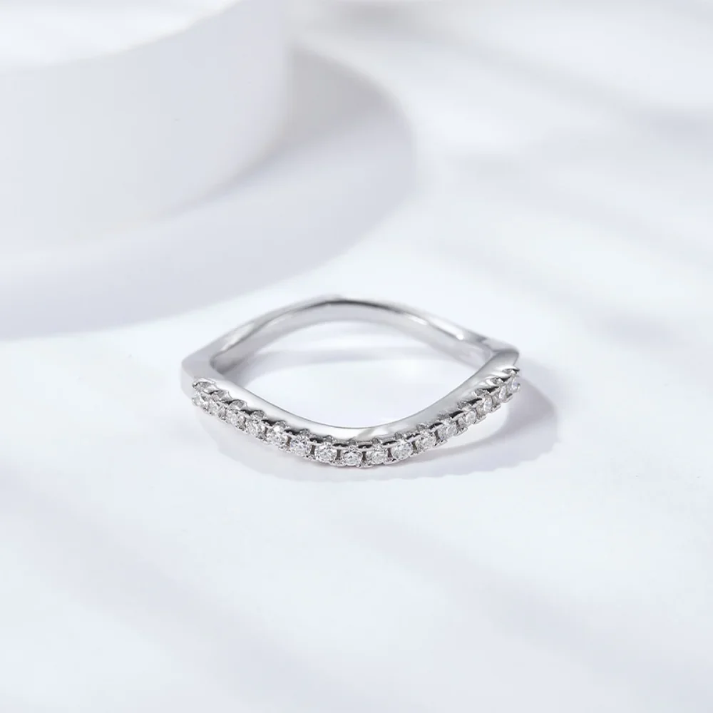 프리티 뷰티 모이사나이트 쉐브론 링 925 실버 V자형 - Moissanite Eternity Band Ring Stackable 리뷰 및 가격