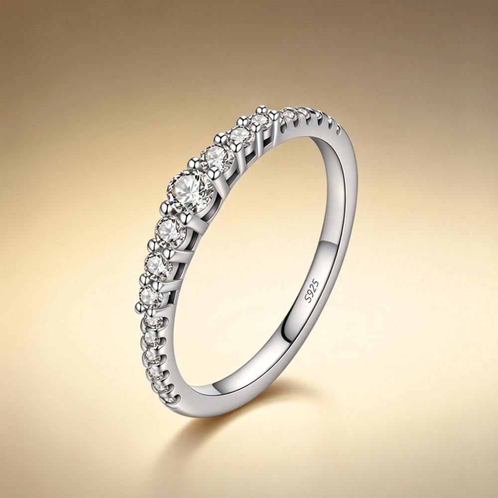 라운드 컷 D VVS1 모이사나이트 이터니티 밴드 링  - Moissanite Eternity Band Ring Stackable 리뷰 및 가격