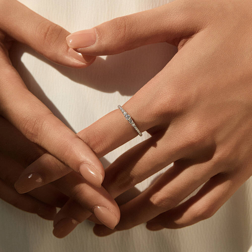 라운드 컷 D VVS1 모이사나이트 이터니티 밴드 링  - Moissanite Eternity Band Ring Stackable 리뷰 및 가격