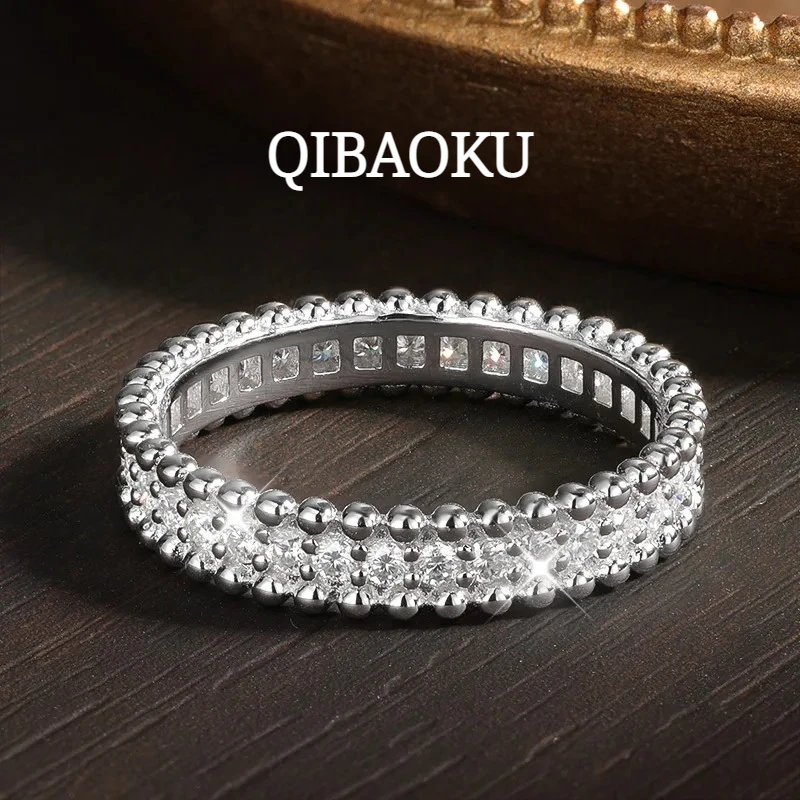 FCGJHW D VVS1 모이사나이트 반지, 여성용,  - Moissanite Eternity Band Ring Stackable 리뷰 및 가격