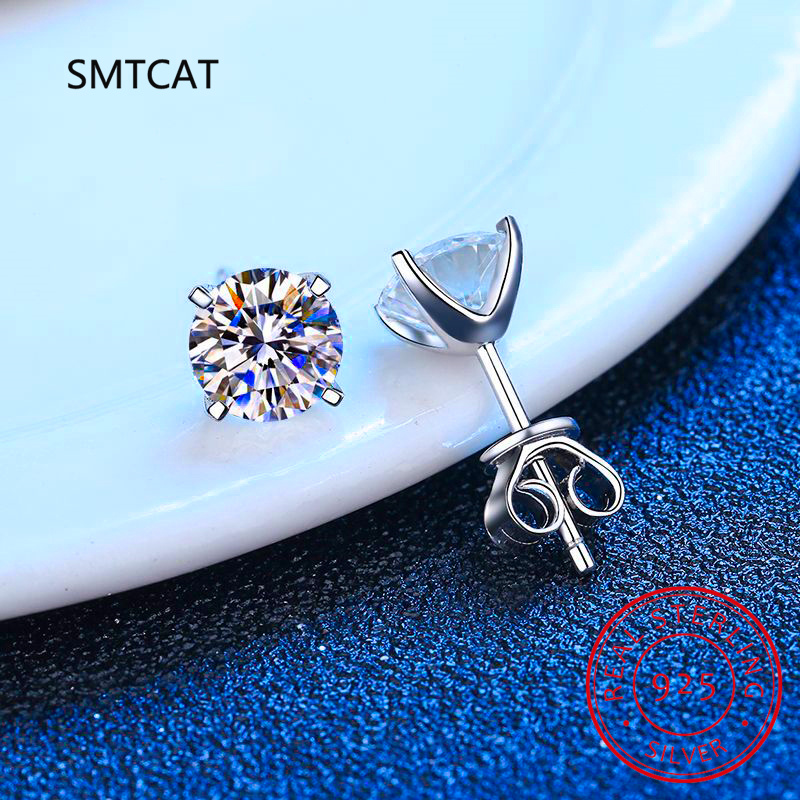 D 컬러 1CT Moissanite 스터드 귀걸이 92 - Moissanite Stud Earrings Round Cut 1Ct 리뷰 및 가격