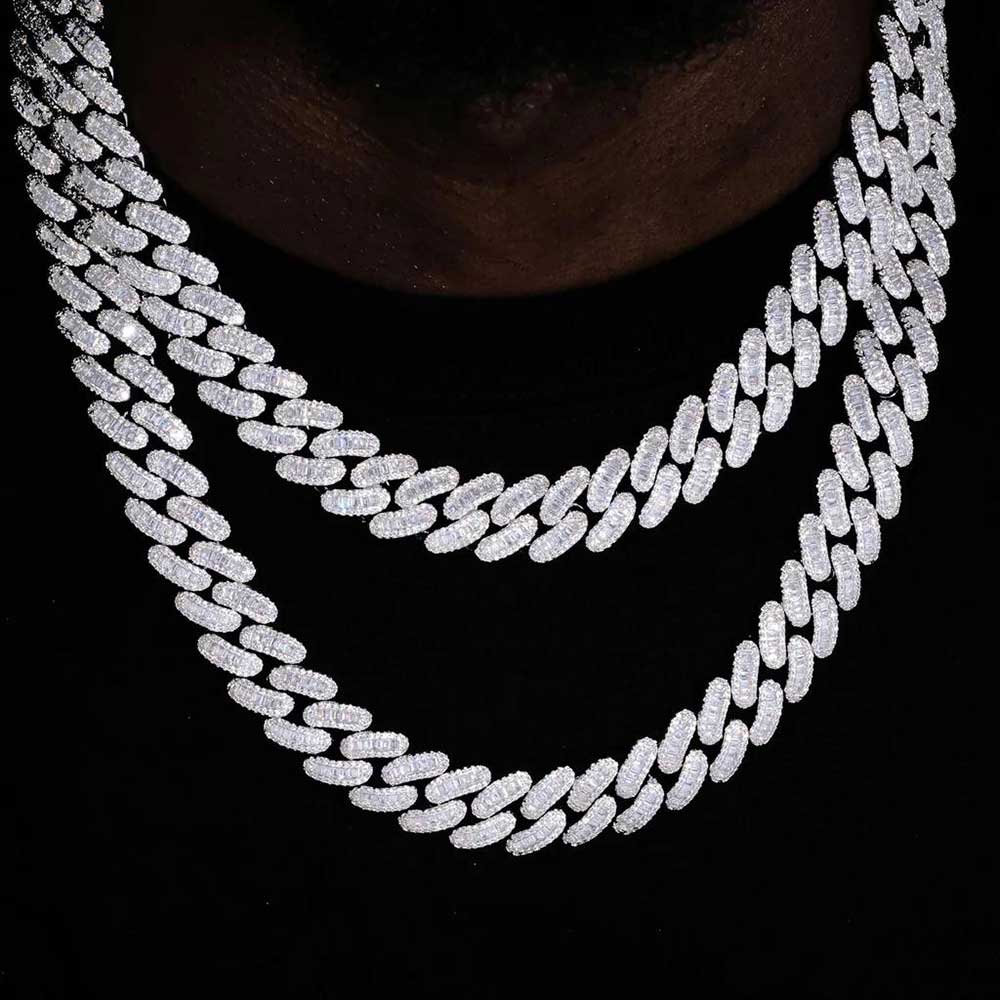 다이아몬드 테스터 통과, 바게트 모이사나이트 쿠바 링크 - Moissanite Cuban Link Chain Iced Out 리뷰 및 가격