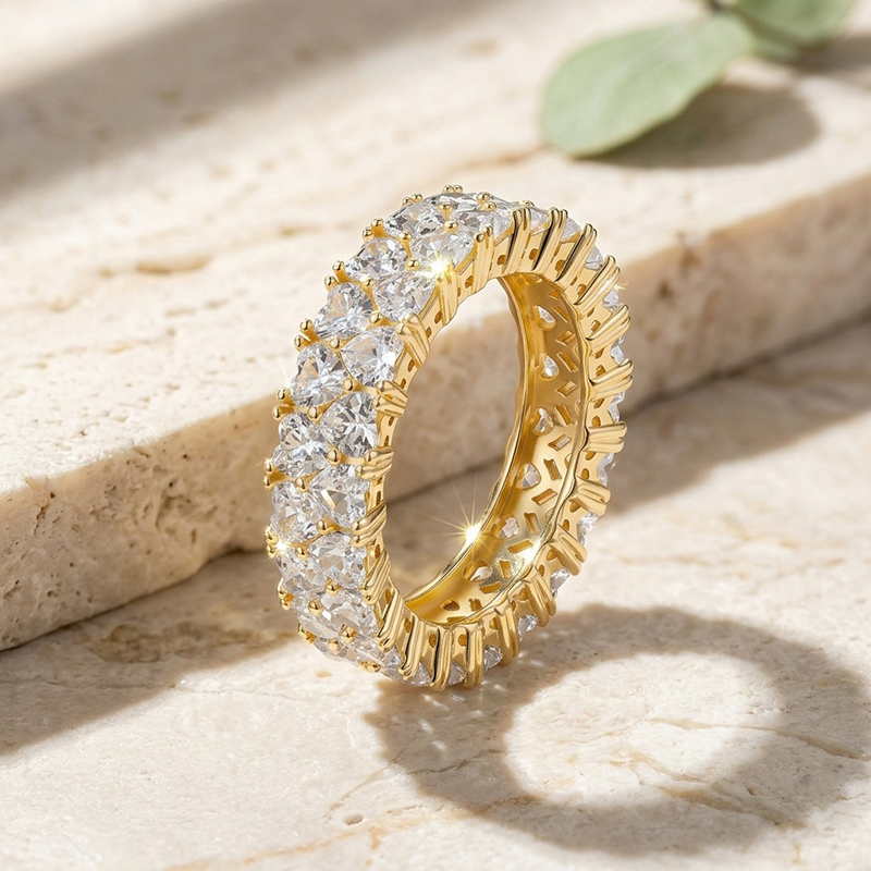 QIBAOKU 3mm 하트 모이사나이트 반지 여성용 스 - Moissanite Eternity Band Ring Stackable 리뷰 및 가격