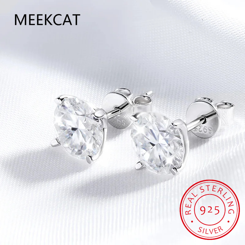 D 컬러 1CT Moissanite 스터드 귀걸이 92 - Moissanite Stud Earrings Round Cut 1Ct 리뷰 및 가격