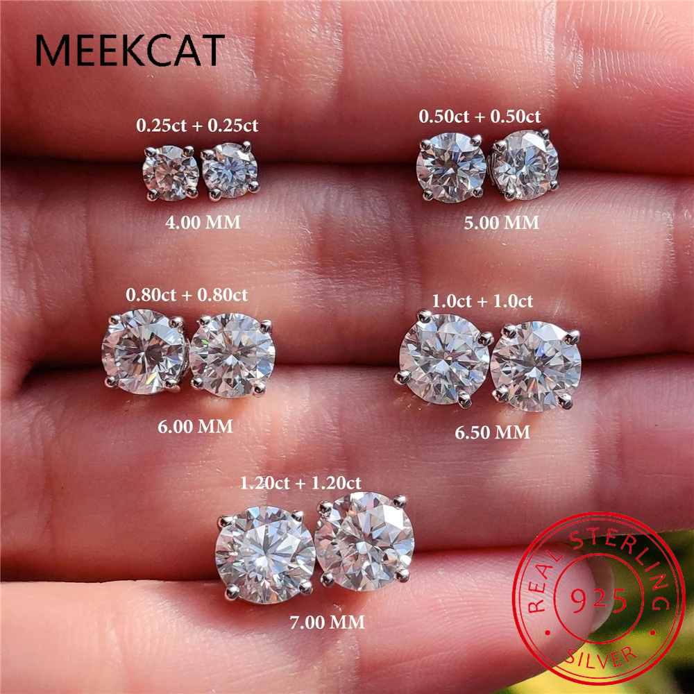 D 컬러 1CT Moissanite 스터드 귀걸이 92 - Moissanite Stud Earrings Round Cut 1Ct 리뷰 및 가격