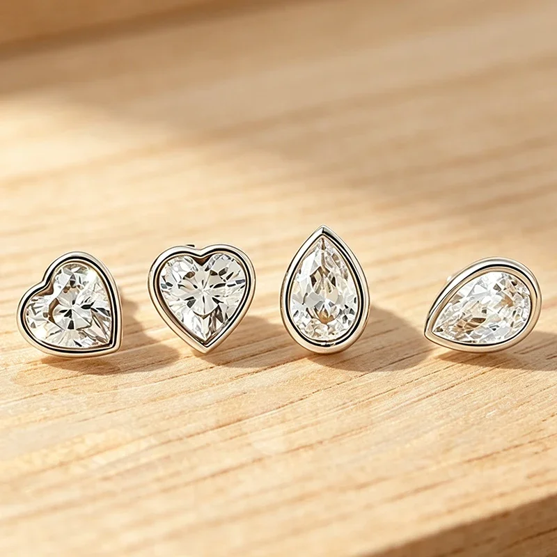 FCGJHW 베젤 세팅, 배 모양 컷, 1캐럿 모이사나 - Moissanite Stud Earrings Round Cut 1Ct 리뷰 및 가격