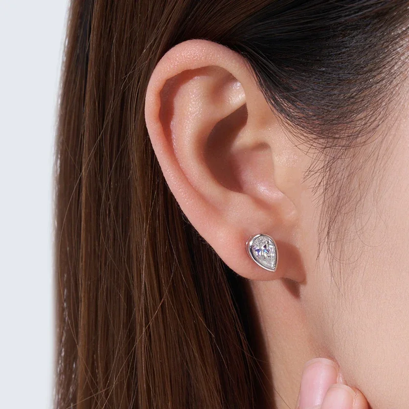 FCGJHW 베젤 세팅, 배 모양 컷, 1캐럿 모이사나 - Moissanite Stud Earrings Round Cut 1Ct 리뷰 및 가격