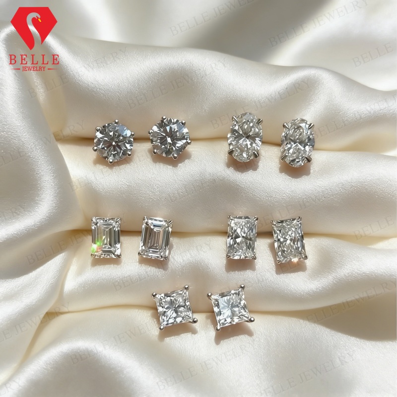 0.5/1캐럿 D 컬러 모이사나이트 귀걸이 라운드, 오 - Moissanite Stud Earrings Round Cut 1Ct 리뷰 및 가격