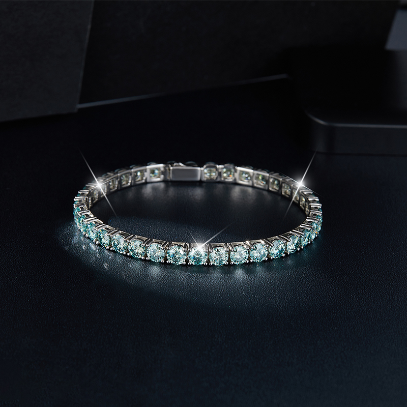 KEEP YES 4mm/5mm 블루 그린 모이사나이트  - Moissanite Tennis Bracelet 925 Sterling 리뷰 및 가격