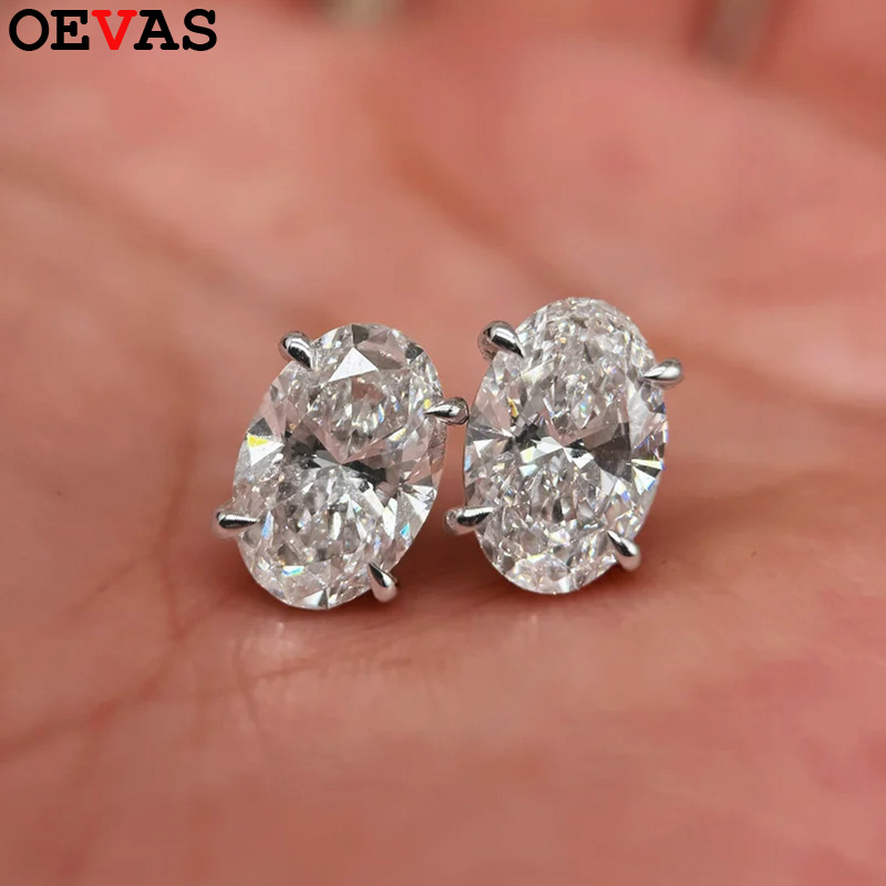 OEVAS 1캐럿~4캐럿 오벌 컷 모이사나이트 귀걸이, - Moissanite Stud Earrings Round Cut 1Ct 리뷰 및 가격