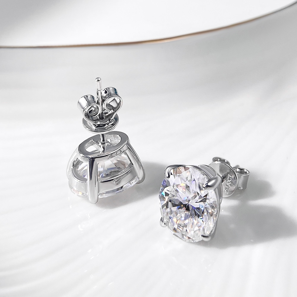 OEVAS 1캐럿~4캐럿 오벌 컷 모이사나이트 귀걸이, - Moissanite Stud Earrings Round Cut 1Ct 리뷰 및 가격