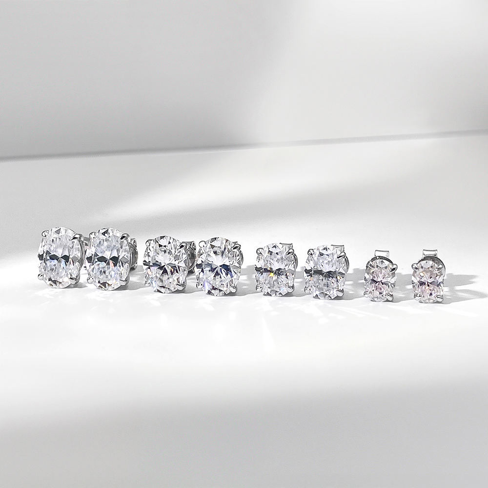 OEVAS 1캐럿~4캐럿 오벌 컷 모이사나이트 귀걸이, - Moissanite Stud Earrings Round Cut 1Ct 리뷰 및 가격