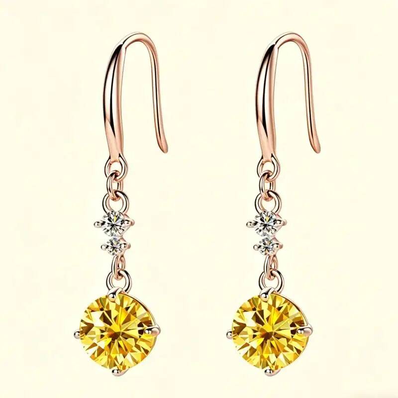 1캐럿 925 스털링 실버 드롭 귀걸이, 라운드 컷 모 - Moissanite Stud Earrings Round Cut 1Ct 리뷰 및 가격