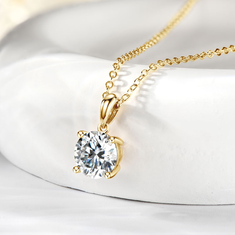 IOGOU 14K 솔리드 골드 목걸이 여성을위한 8mm - Moissanite Pendant Necklace Solitaire 리뷰 및 가격