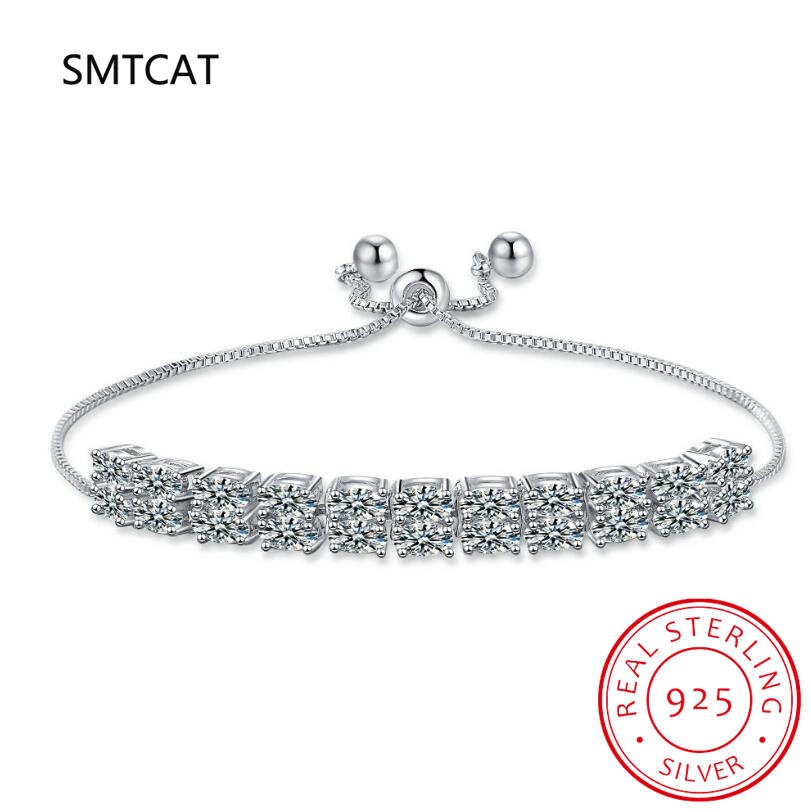 여성용 조정 가능한 다이아몬드 팔찌, 모이사나이트 테니 - Moissanite Tennis Bracelet 925 Sterling 리뷰 및 가격